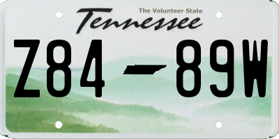 TN license plate Z8489W