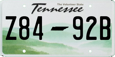 TN license plate Z8492B