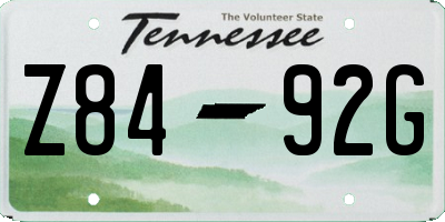 TN license plate Z8492G