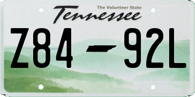 TN license plate Z8492L