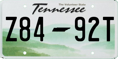 TN license plate Z8492T