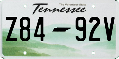 TN license plate Z8492V