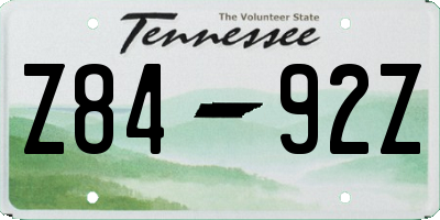 TN license plate Z8492Z