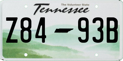 TN license plate Z8493B