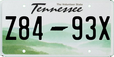 TN license plate Z8493X