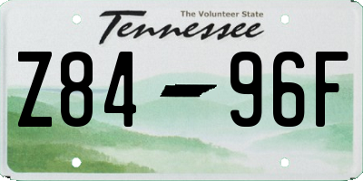 TN license plate Z8496F