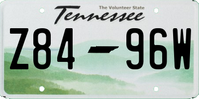TN license plate Z8496W
