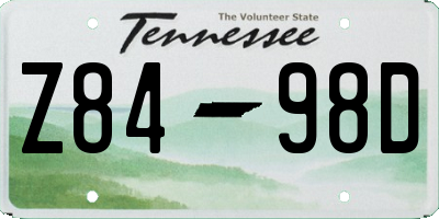 TN license plate Z8498D