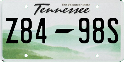 TN license plate Z8498S