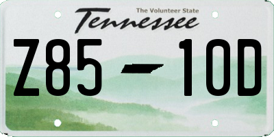 TN license plate Z8510D