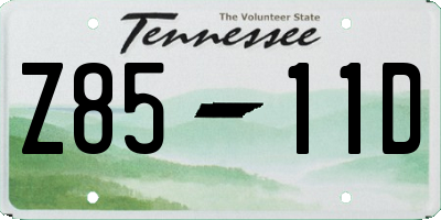 TN license plate Z8511D