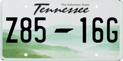 TN license plate Z8516G