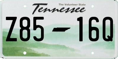 TN license plate Z8516Q