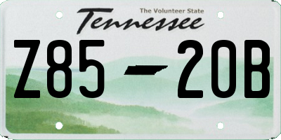 TN license plate Z8520B