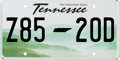 TN license plate Z8520D