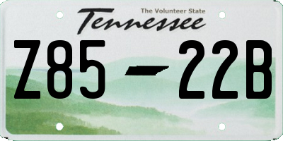 TN license plate Z8522B