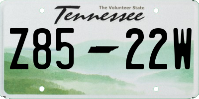 TN license plate Z8522W