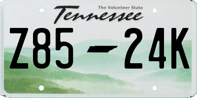 TN license plate Z8524K