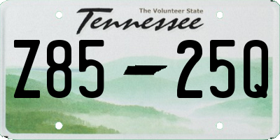 TN license plate Z8525Q