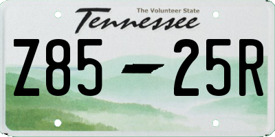 TN license plate Z8525R