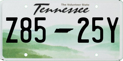 TN license plate Z8525Y