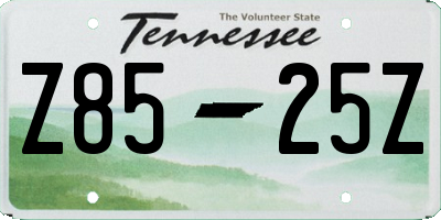 TN license plate Z8525Z