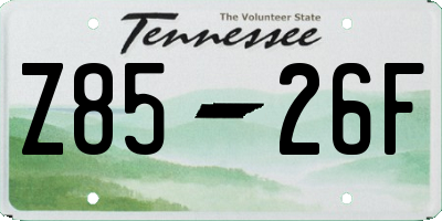 TN license plate Z8526F