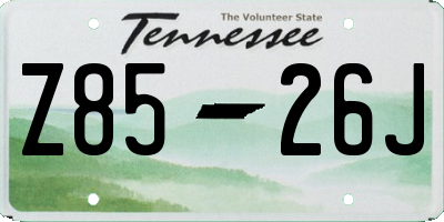 TN license plate Z8526J