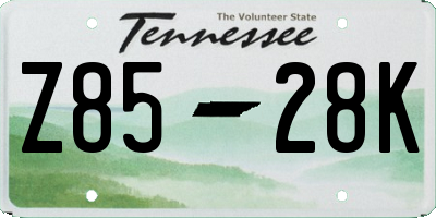 TN license plate Z8528K