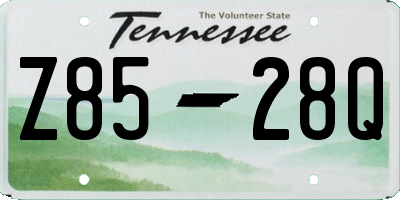 TN license plate Z8528Q