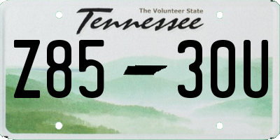 TN license plate Z8530U