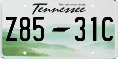 TN license plate Z8531C
