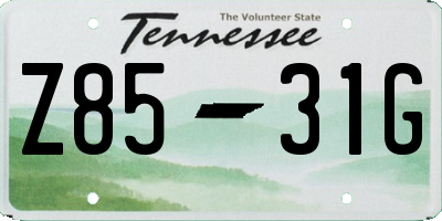 TN license plate Z8531G