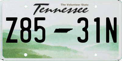 TN license plate Z8531N