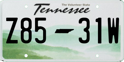 TN license plate Z8531W