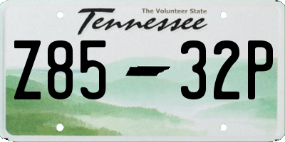 TN license plate Z8532P