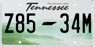 TN license plate Z8534M