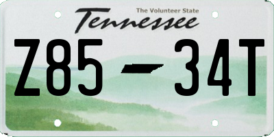 TN license plate Z8534T