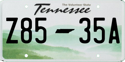 TN license plate Z8535A