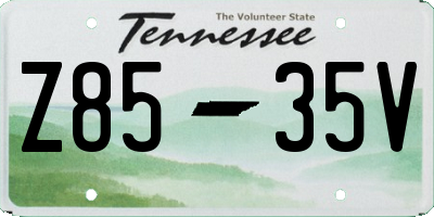 TN license plate Z8535V