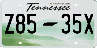 TN license plate Z8535X