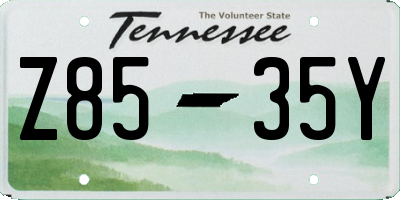 TN license plate Z8535Y