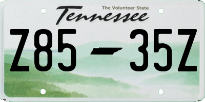 TN license plate Z8535Z
