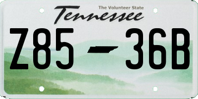 TN license plate Z8536B