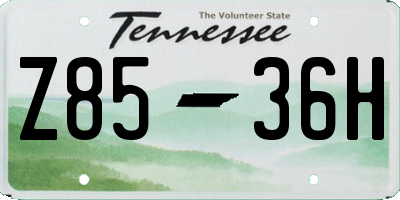 TN license plate Z8536H