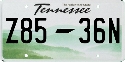 TN license plate Z8536N