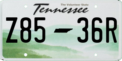 TN license plate Z8536R