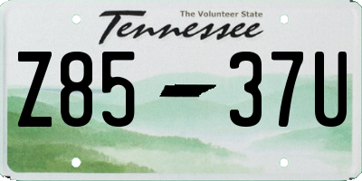 TN license plate Z8537U