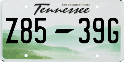 TN license plate Z8539G