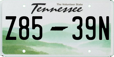 TN license plate Z8539N